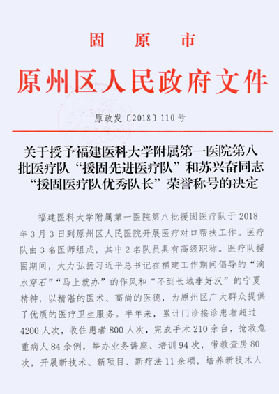 无私奉献 硕果累累 铸就闽宁帮扶情——我院第八批援宁医疗队载誉归来